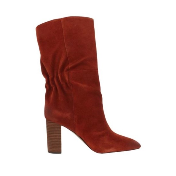 CHARLES BY CHARLES DAVID Women's Red Ruched Barrie Leather Booties Size 8M - Picture 11 of 11